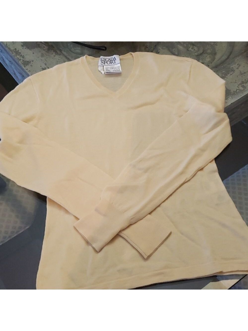 Escada Virgin Wool V Neck Sweater Small